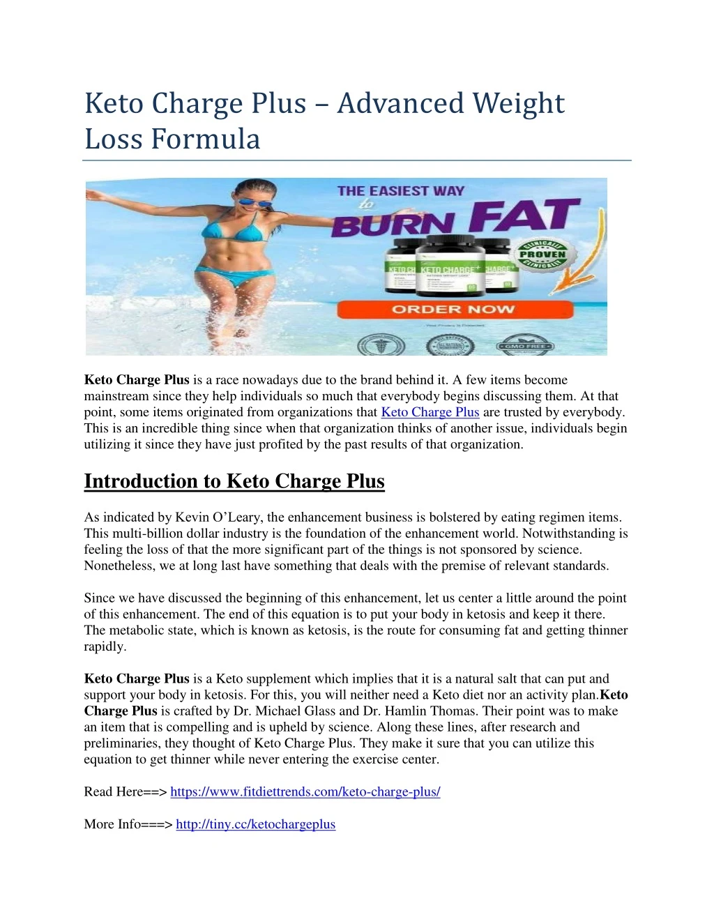 keto charge plus advanced weight loss formula