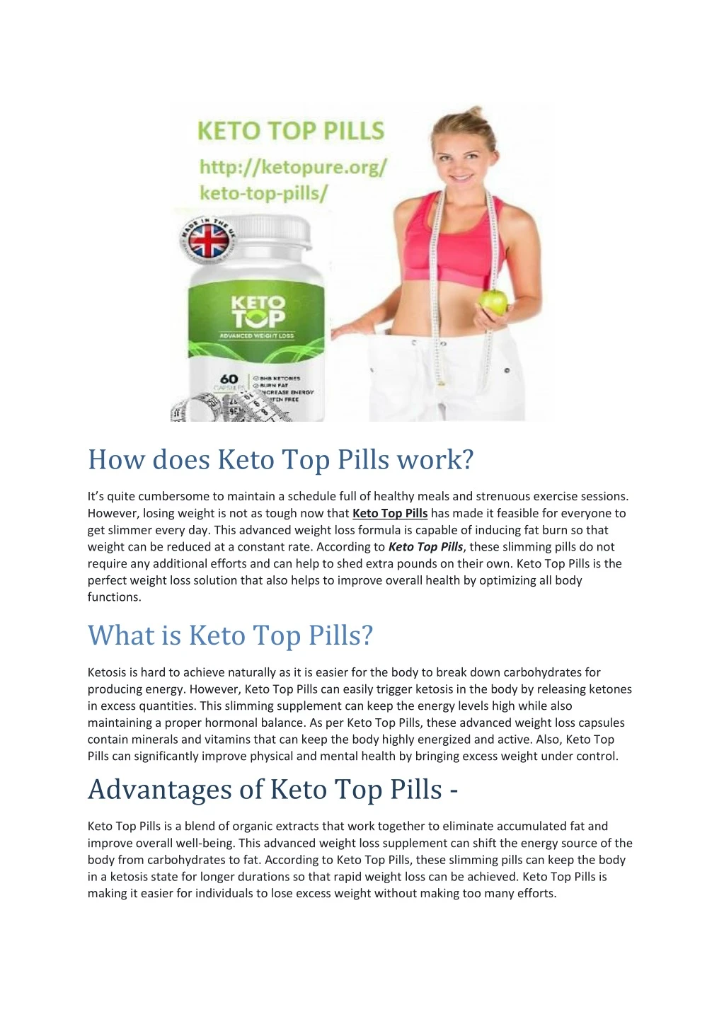 how does keto top pills work