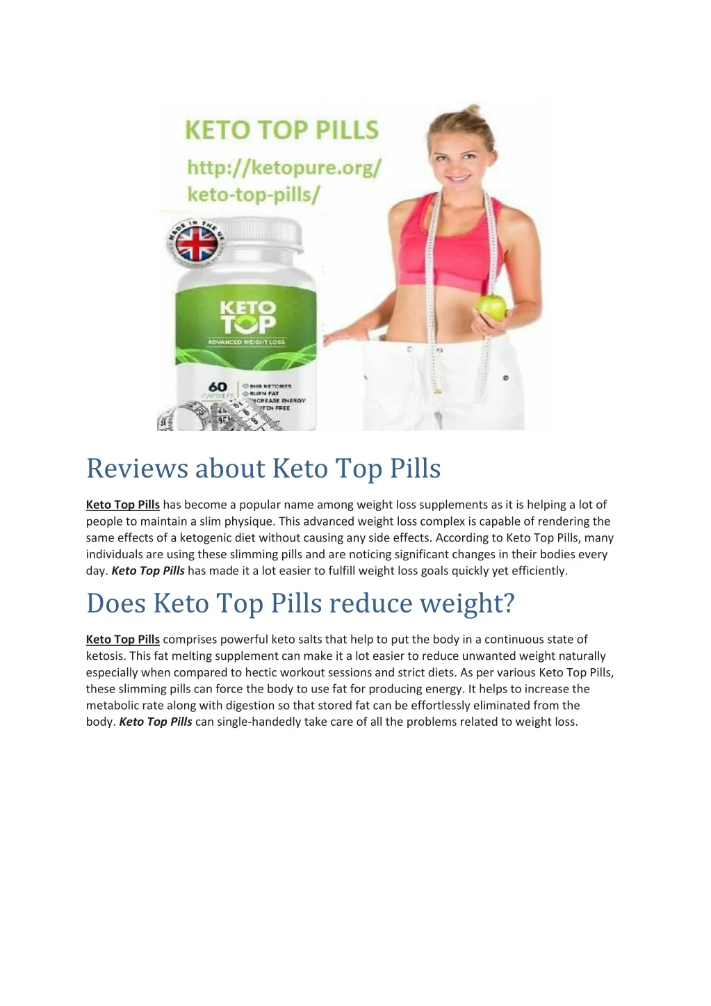 reviews about keto top pills