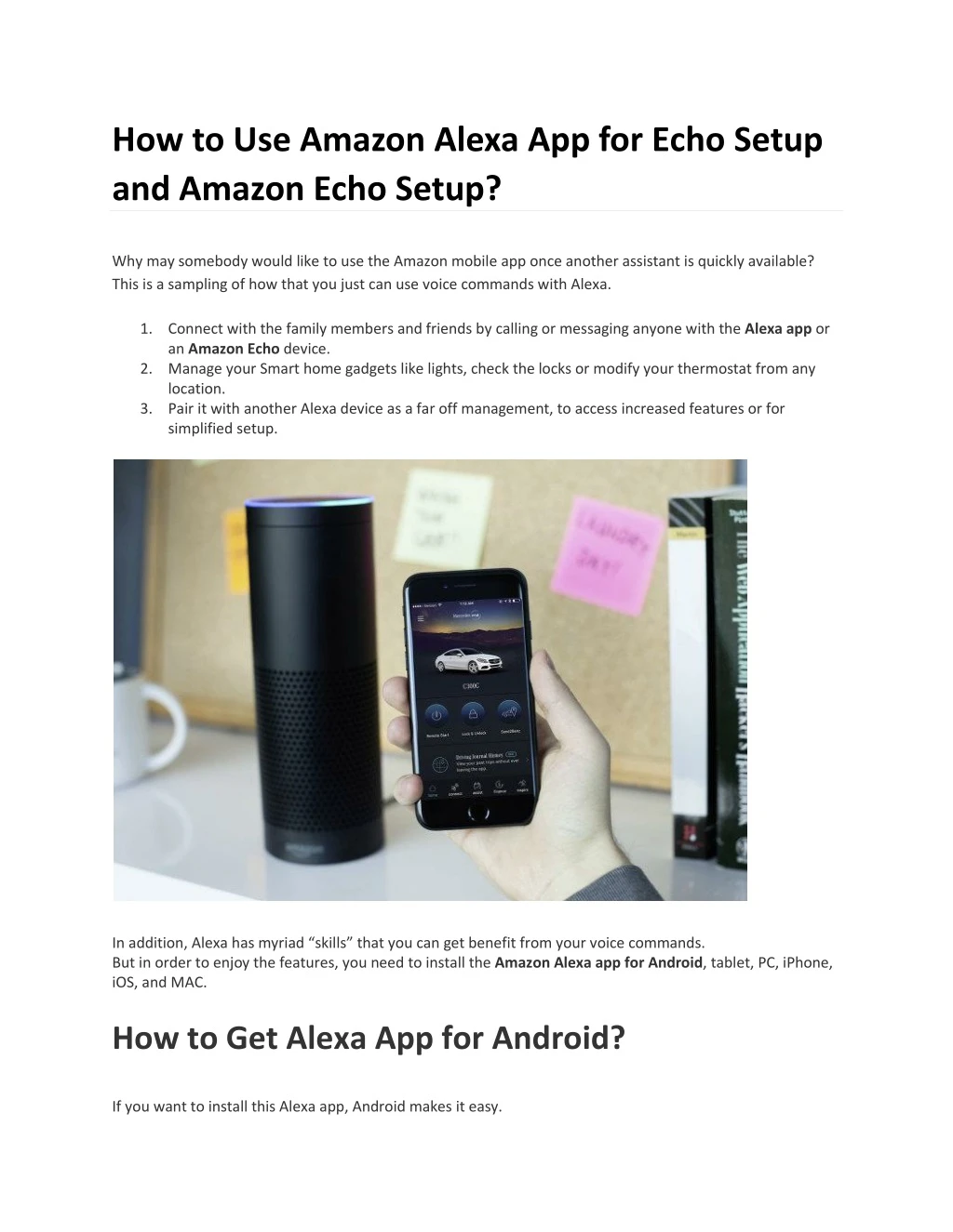 how to use amazon alexa app for echo setup