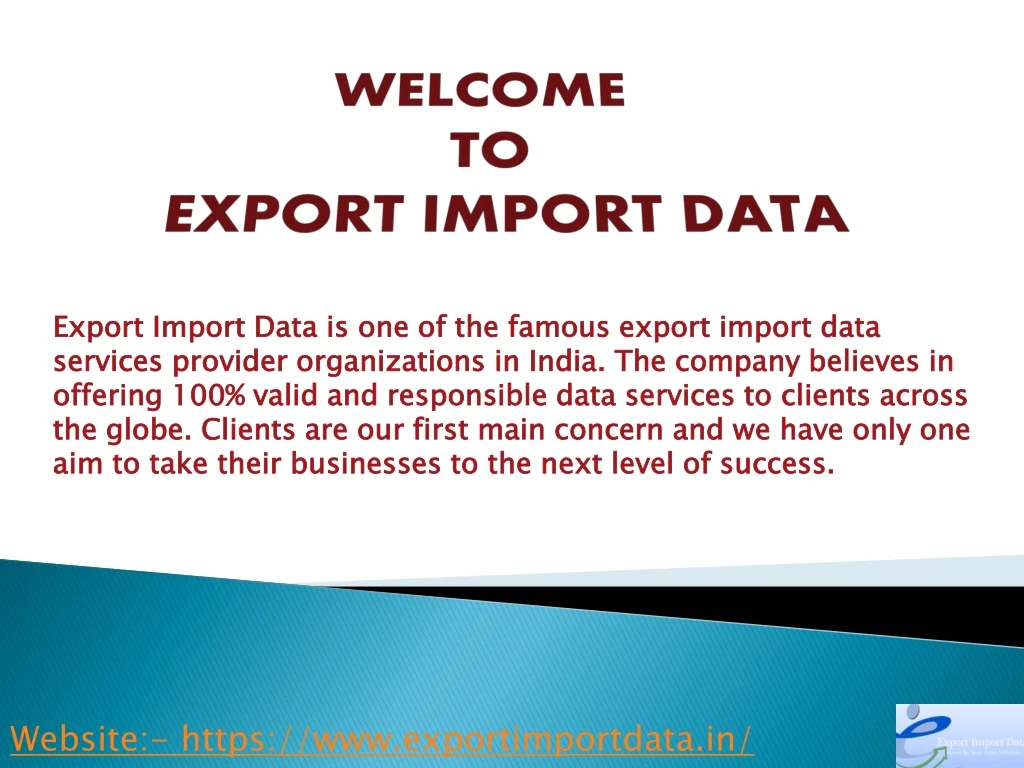 welcome to export import data