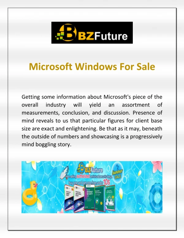 Microsoft Windows For Sale | Bzfuture