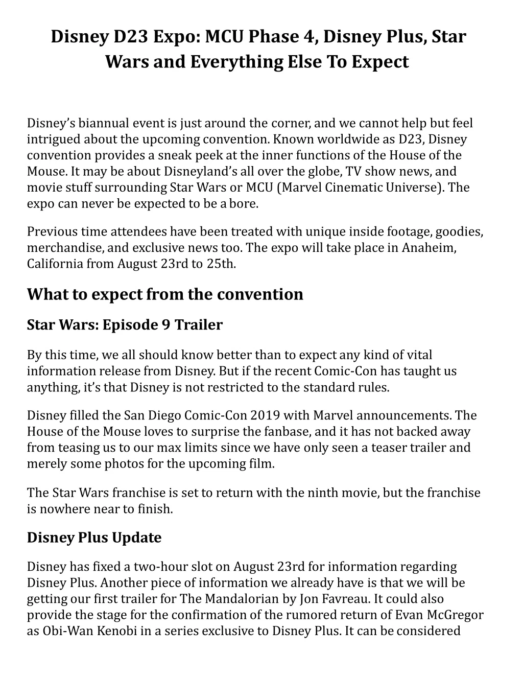 disney d23 expo mcu phase 4 disney plus star wars