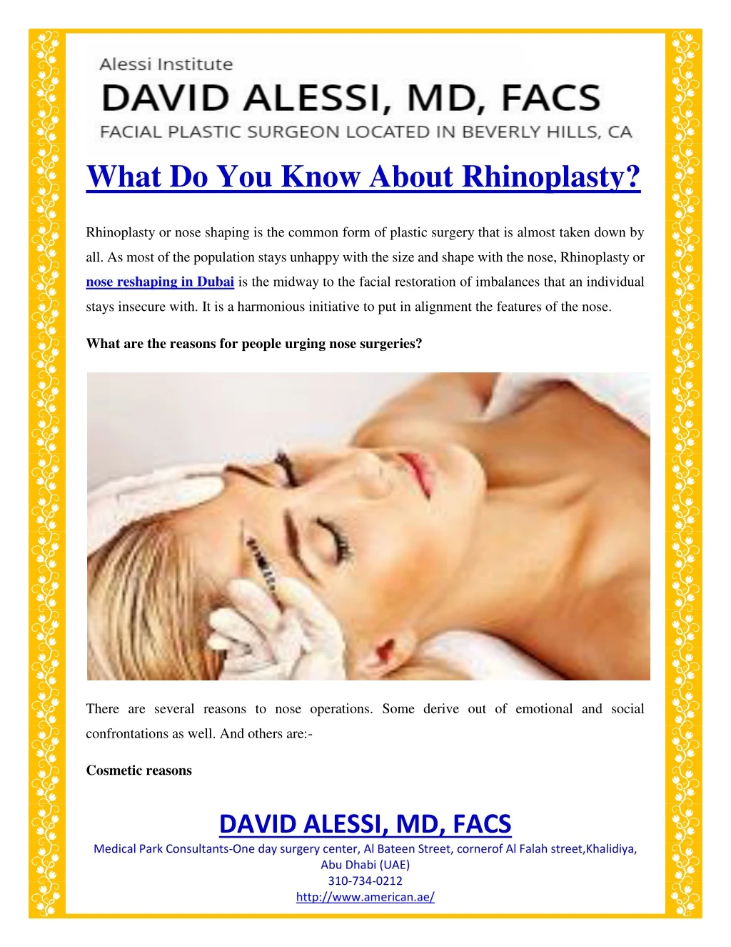 what do you know about rhinoplasty