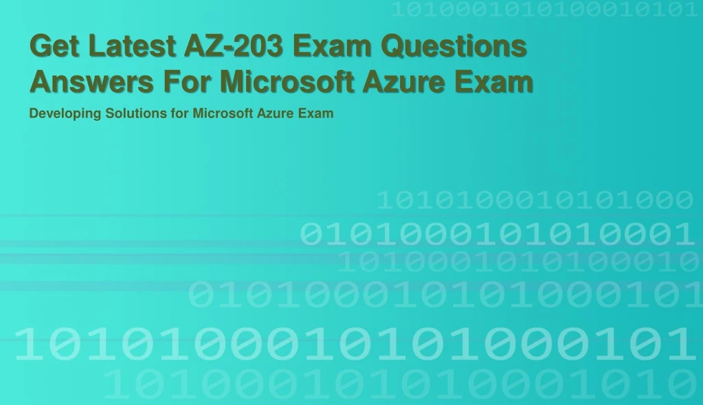 get latest az 203 exam questions answers
