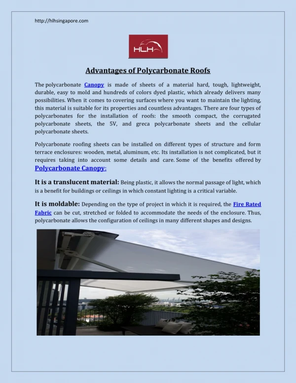 Advantages of Polycarbonate Roofs