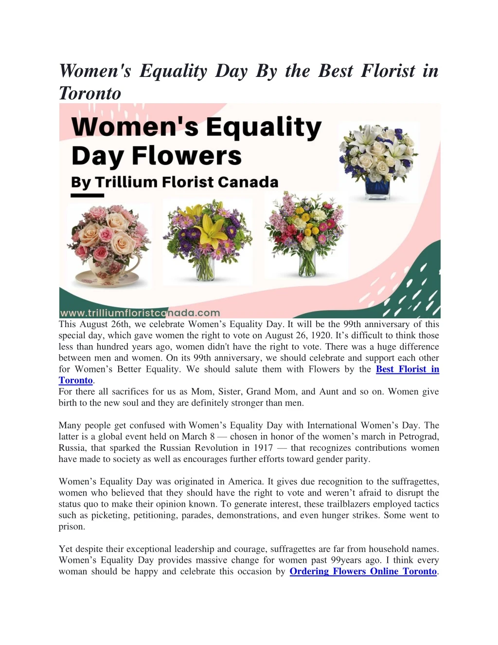 women s equality day by the best florist