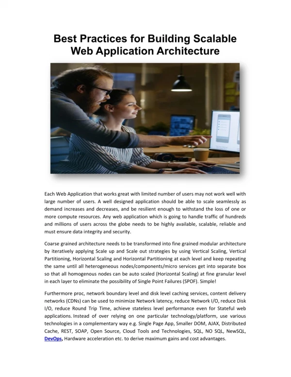 Best Practices for Building Scalable Web Application Architecture