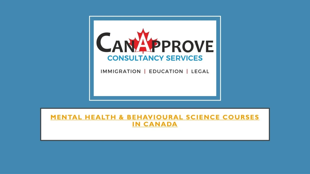 mental health behavioural science courses in canada