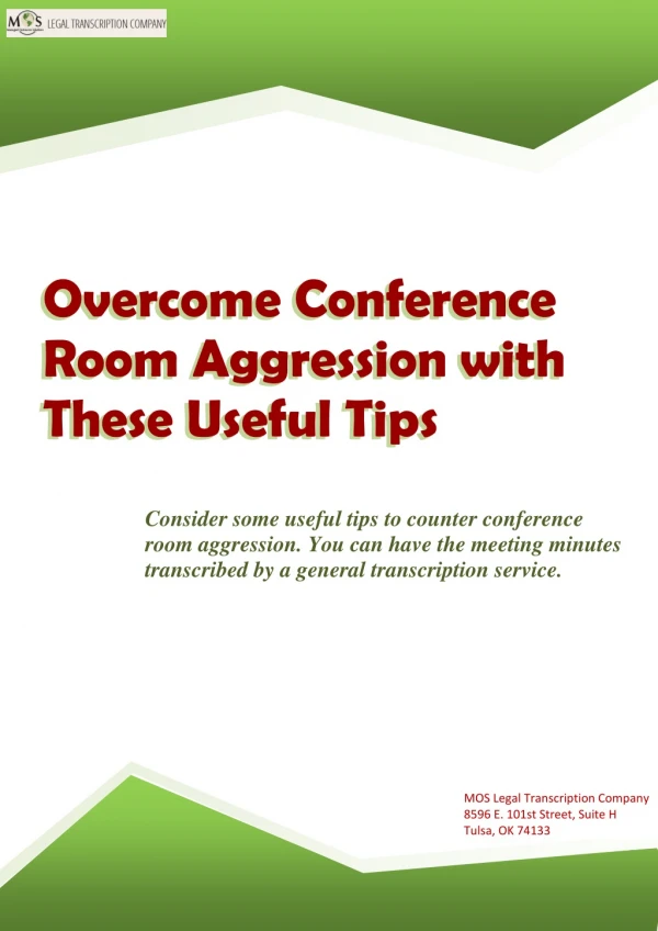 Overcome Conference Room Aggression with These Useful Tips