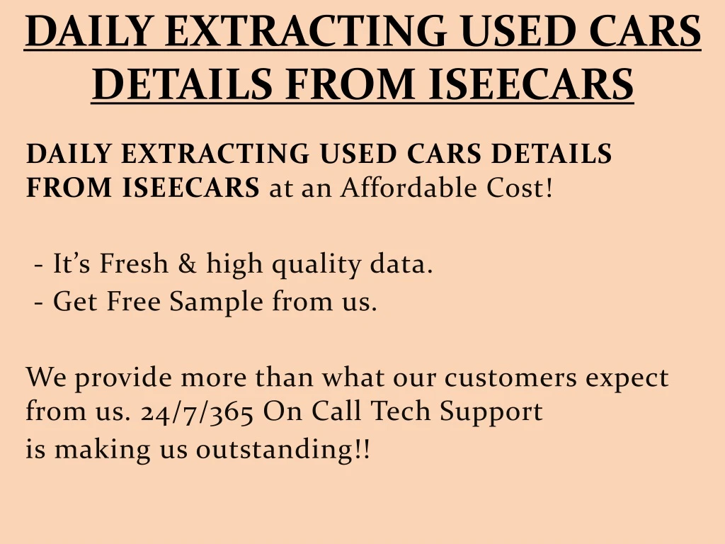 daily extracting used cars details from iseecars