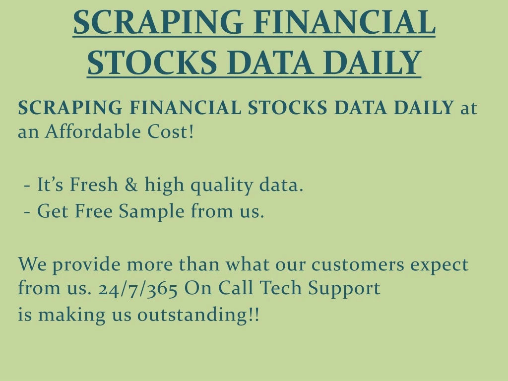 scraping financial stocks data daily