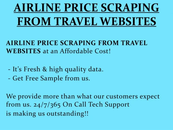 AIRLINE PRICE SCRAPING FROM TRAVEL WEBSITES
