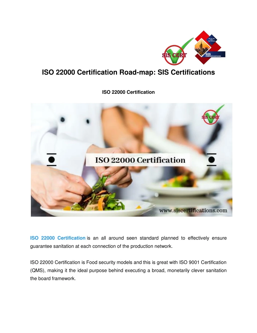 iso 22000 certification road
