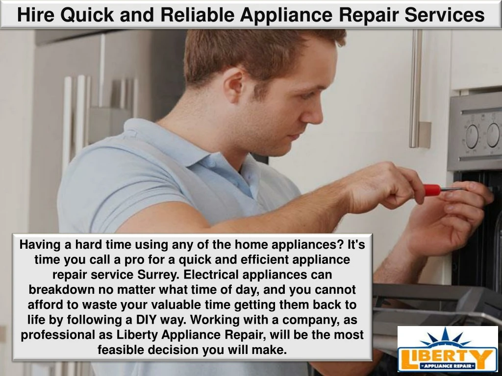 hire quick and reliable appliance repair services