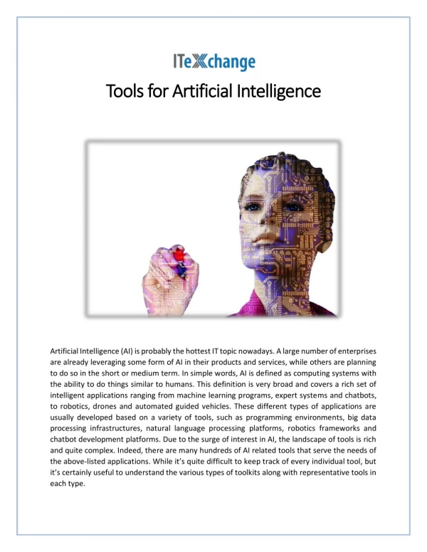 Tools for Artificial Intelligence