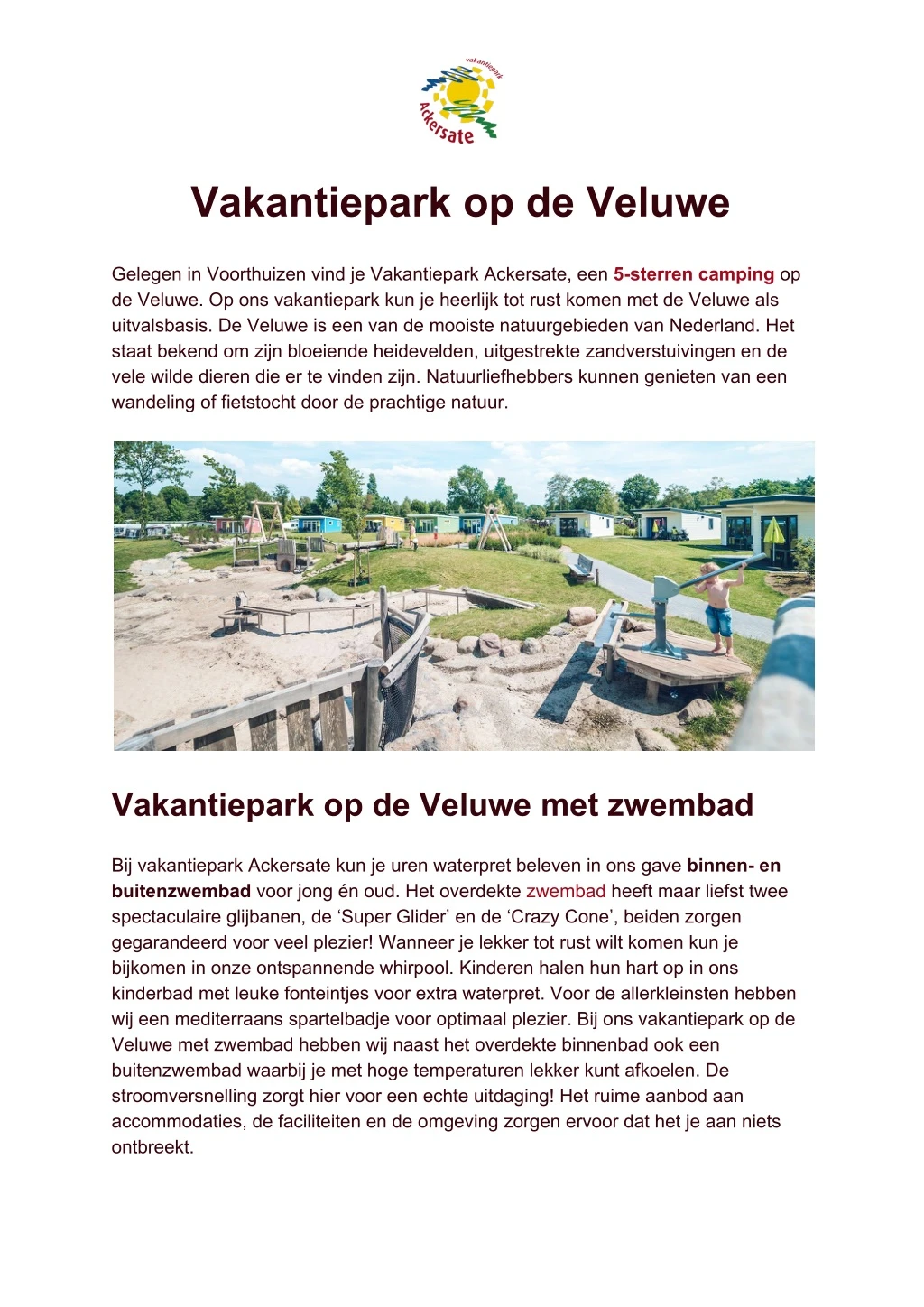 vakantiepark op de veluwe