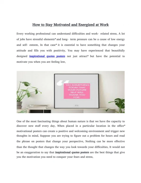 How to Stay Motivated and Energized at Work