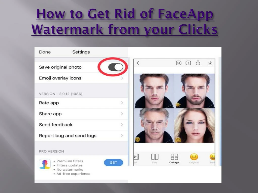 how to get rid of faceapp watermark from your clicks