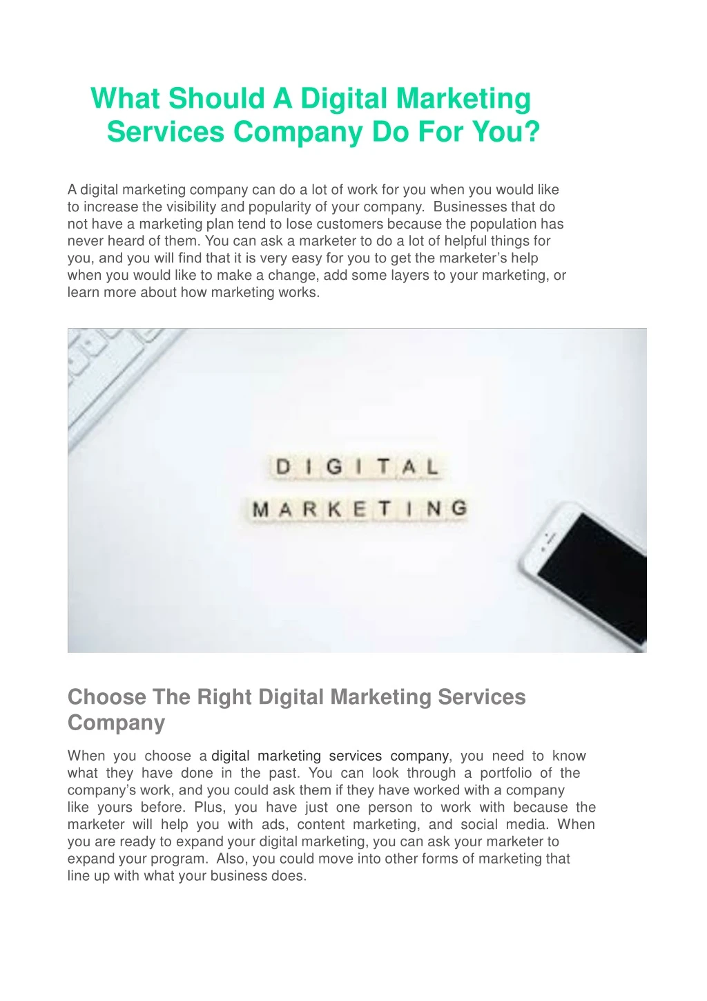 what should a digital marketing