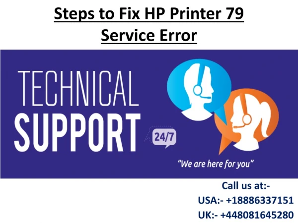 Steps to Fix HP Printer 79 Service Error