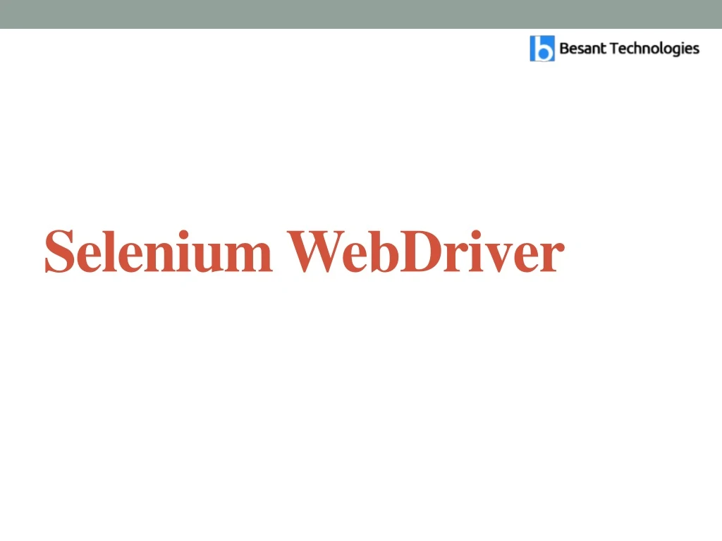 selenium webdriver