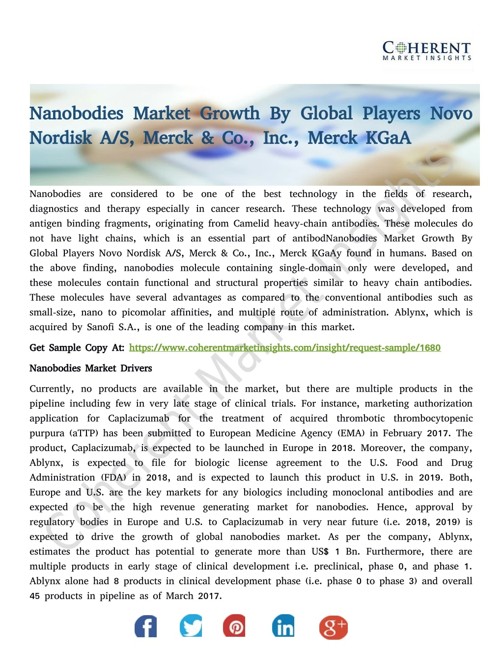 nanobodies market growth by global players novo