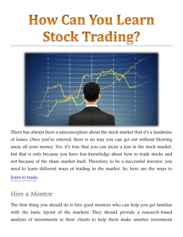 How Can You Learn Stock Trading?