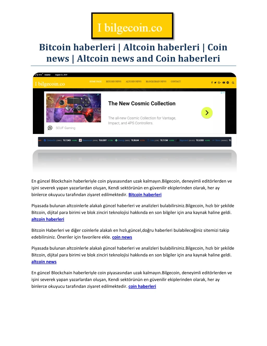 bitcoin haberleri altcoin haberleri coin news