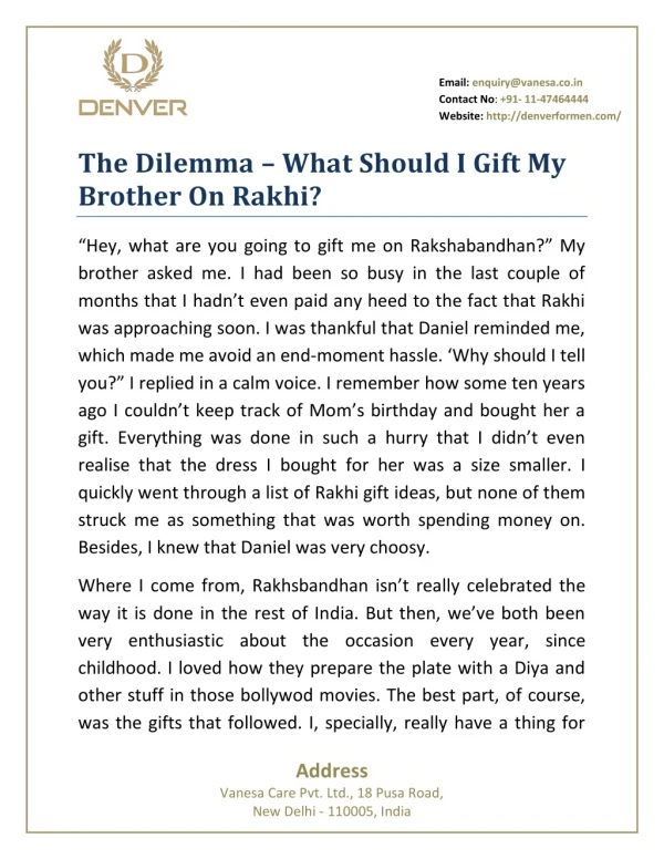 The Dilemma – What Should I Gift My Brother On Rakhi?
