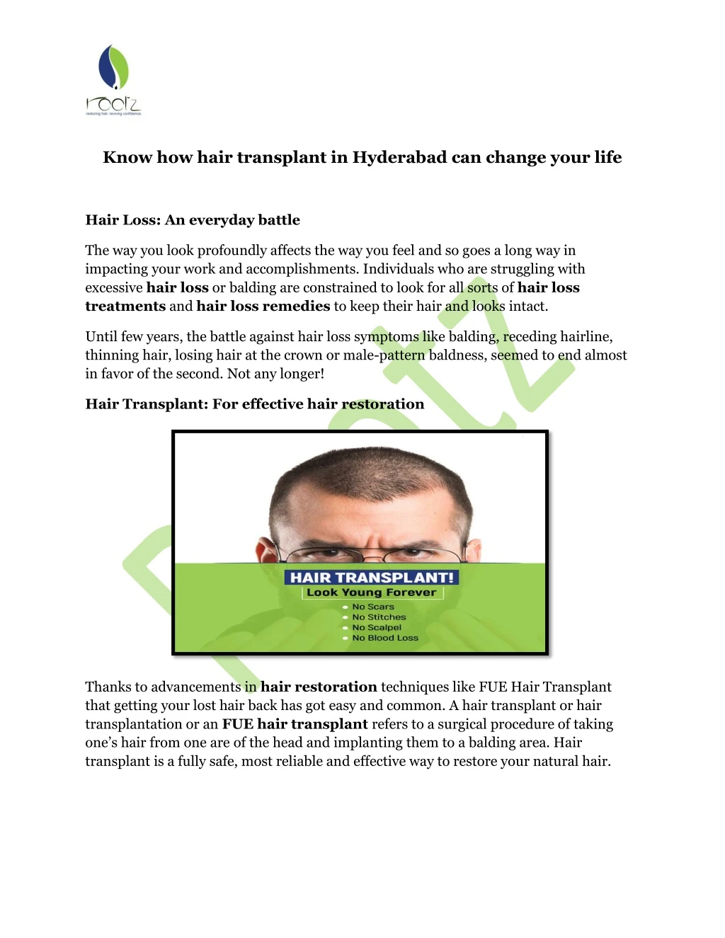 know how hair transplant in hyderabad can change