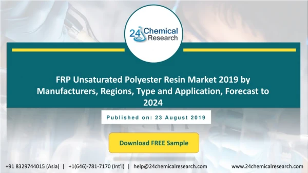 FRP Unsaturated Polyester Resin Market 2019 by Manufacturers, Regions, Type and Application, Forecast to 2024