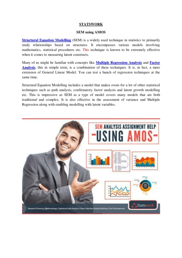 SEM Using AMOS | Data Mining | Analysis Of A Moment Structure | Big Data Analytics | Structural Equation Modelling
