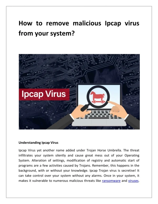 How to remove malicious Ipcap virus from your system?