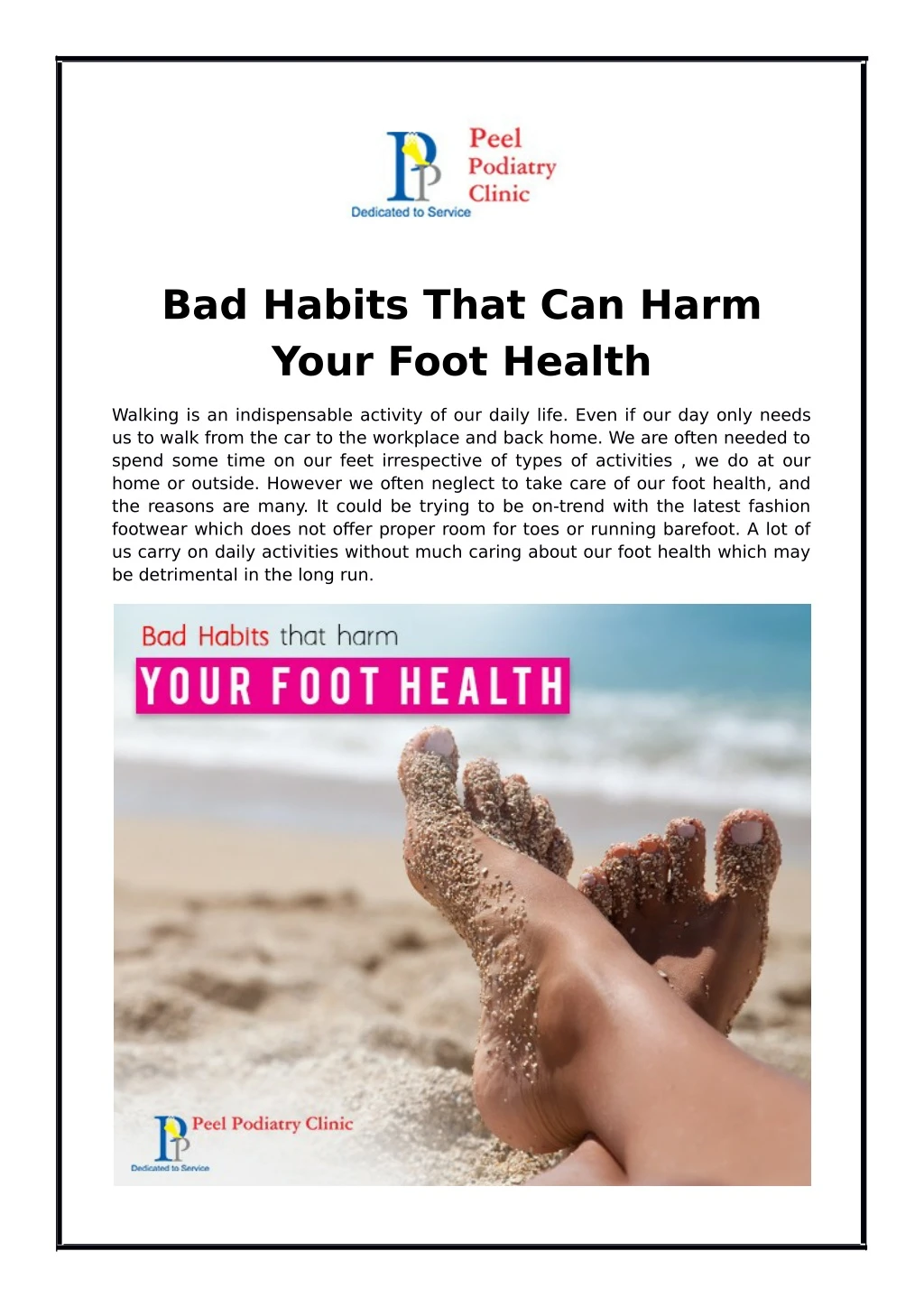 bad habits that can harm your foot health