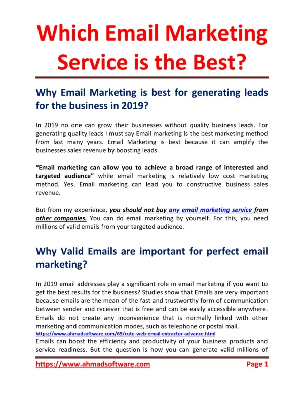 Which email marketing service is the best