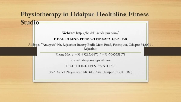 Physiotherapy in Udaipur Healthline Fitness Studio