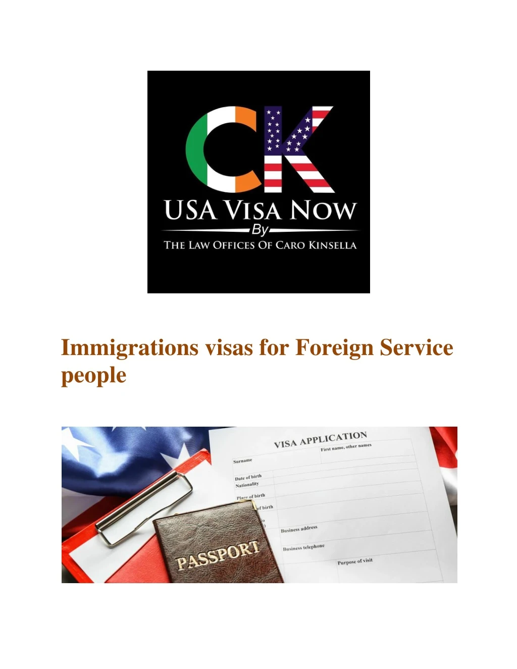 immigrations visas for foreign service people