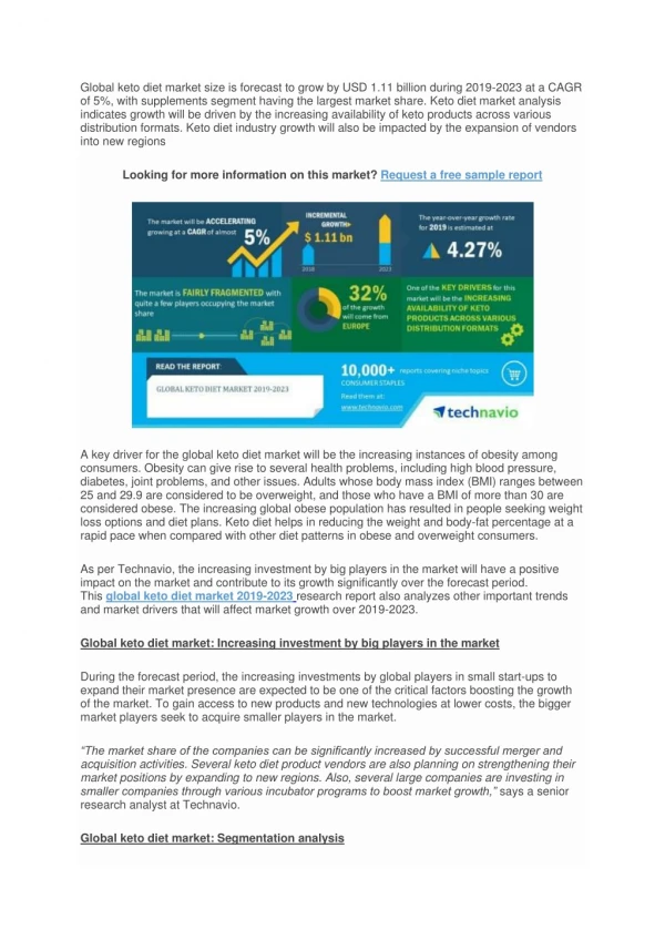 Global Ketogenic Diet Market Industry Status, Sales, Size, Share, Growth, Future Trend, Diet Research Report Analysis by