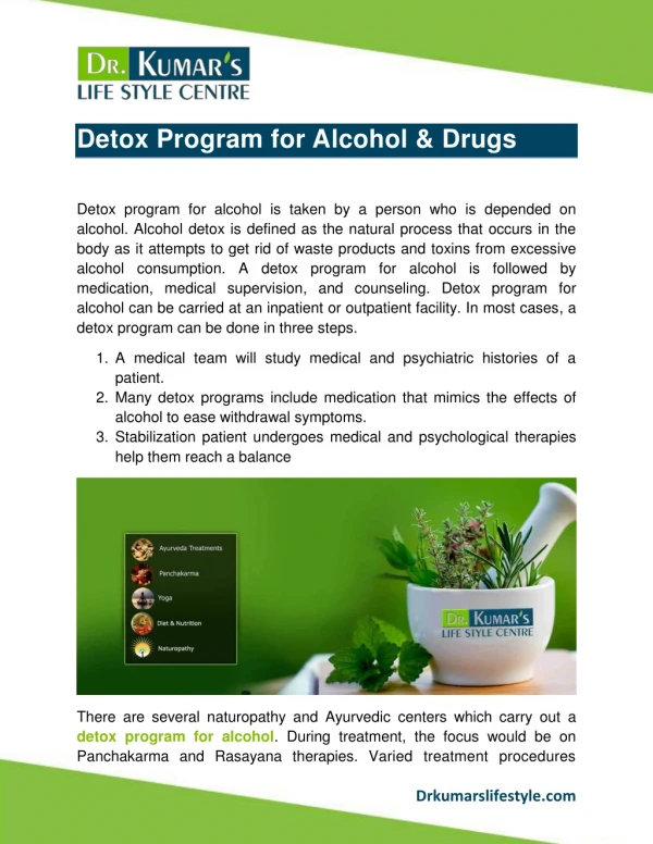 Detox Program for Alcohol