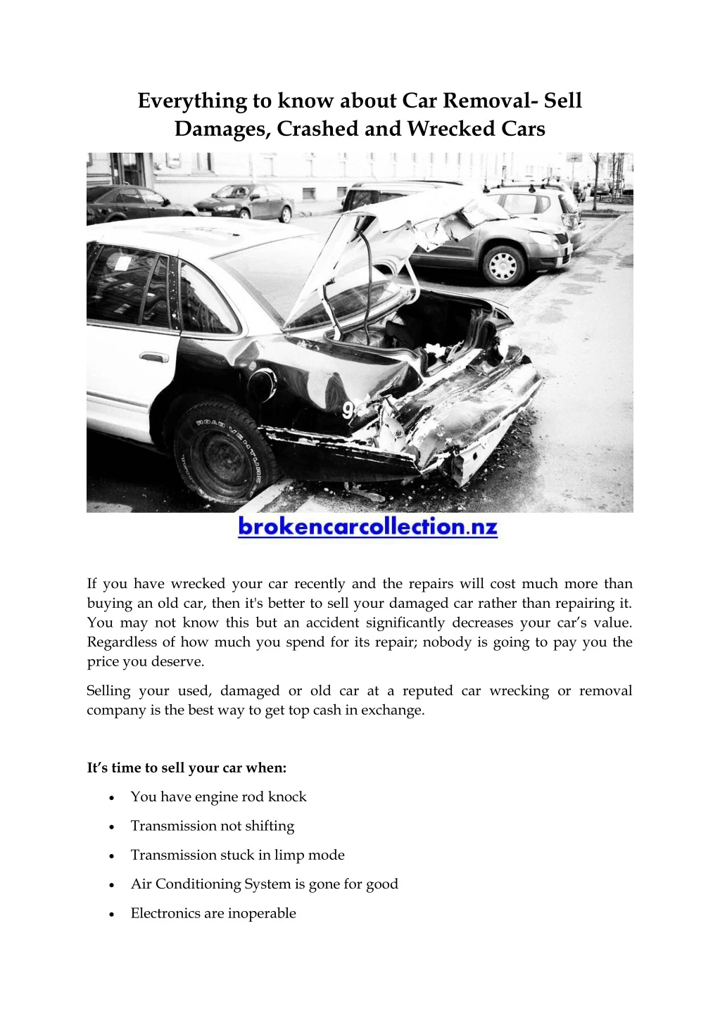 everything to know about car removal sell damages