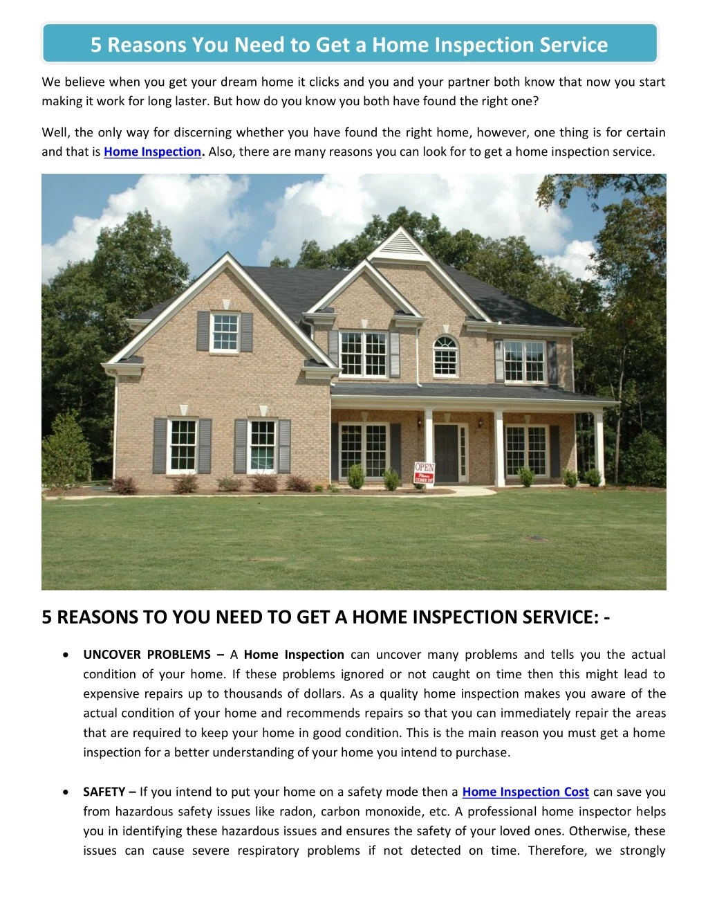 5 reasons you need to get a home inspection