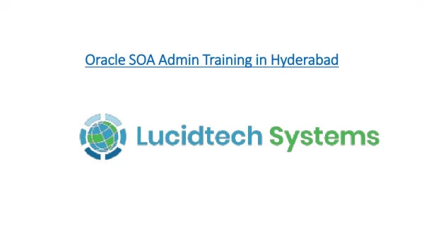 Oracle SOA Admin Online Training in Hyderabad