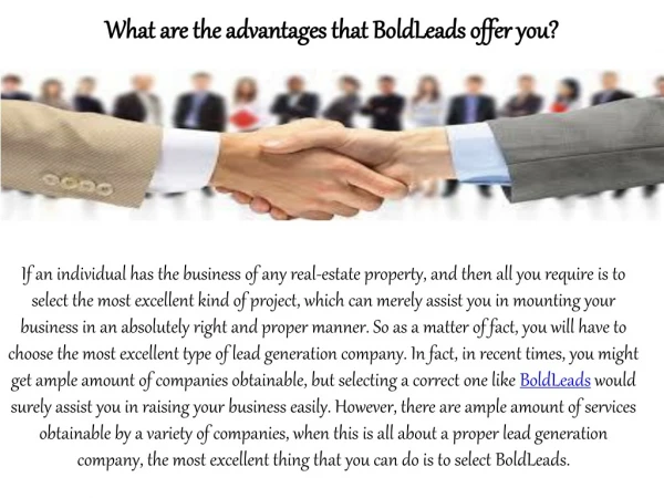 What are the advantages that BoldLeads offer you?