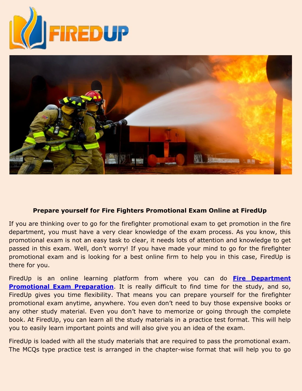 prepare yourself for fire fighters promotional