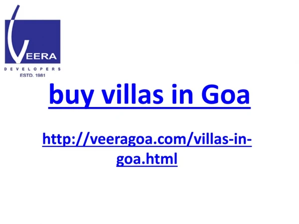 buy villas in Goa