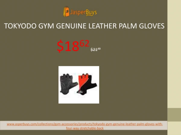 Tokyodo Gym Genuine Leather Palm Gloves with Four Way Stretchable Back and Strong Sticky Adjustable Strap, 8 mm Foam Pad