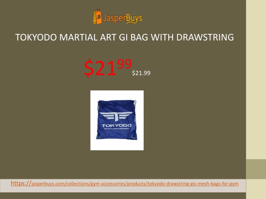 tokyodo martial art gi bag with drawstring