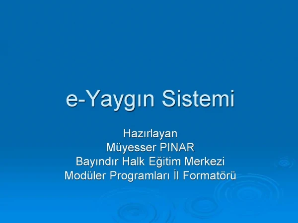 E-Yaygin Sistemi