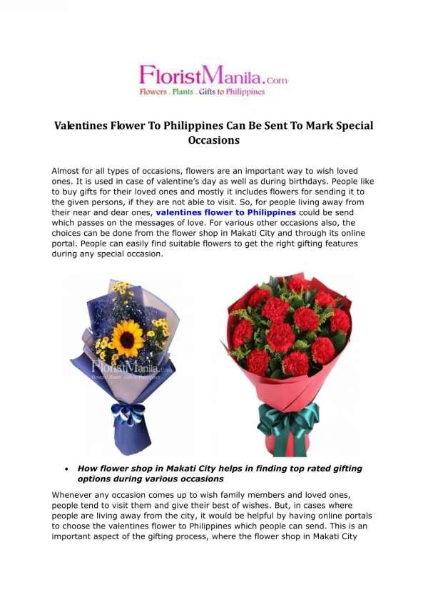 valentines flower to philippines
